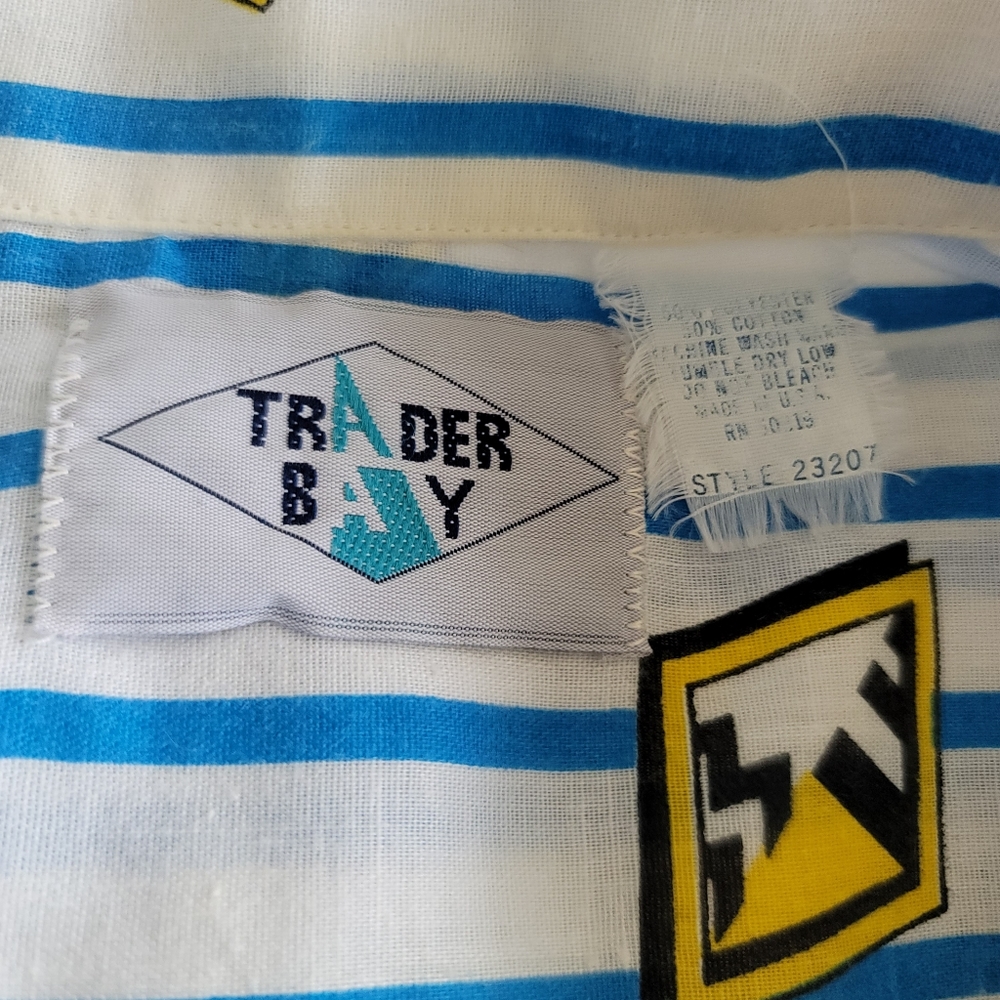 Vintage 80s Trader Bay Geometric Buttondown Shirt - image 5